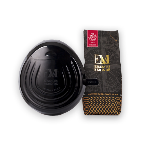 Pack | Dispensador Preto + Sabonete em Pó Essences du Monde
