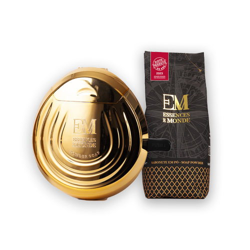Pack | Dispensador Dourado + Sabonete em Pó Essences du Monde