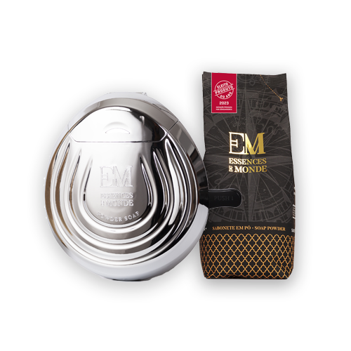 Pack | Dispensador Prateado + Sabonete em Pó Essences du Monde