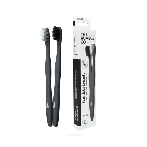 2x Escova de Dentes à Base de Plantas (Preto/Branco) | The Humble Co.